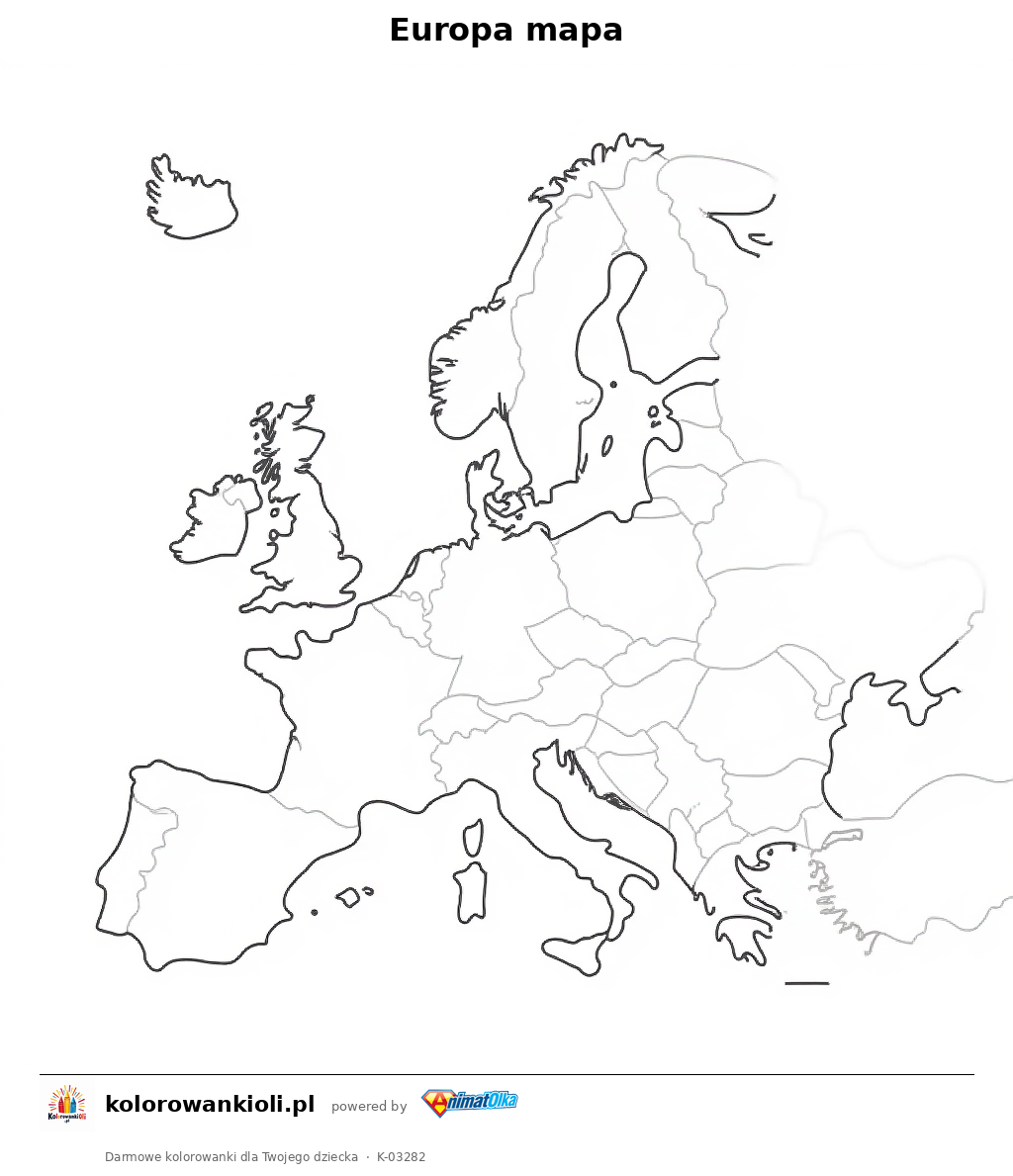 Kolorowanka — Europa mapa