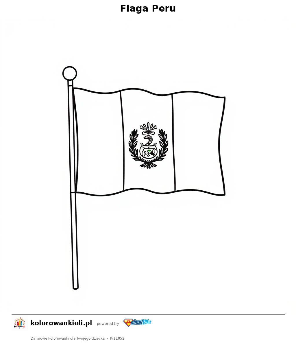 Flaga Peru — kolorowanka do wydruku dla dzieci