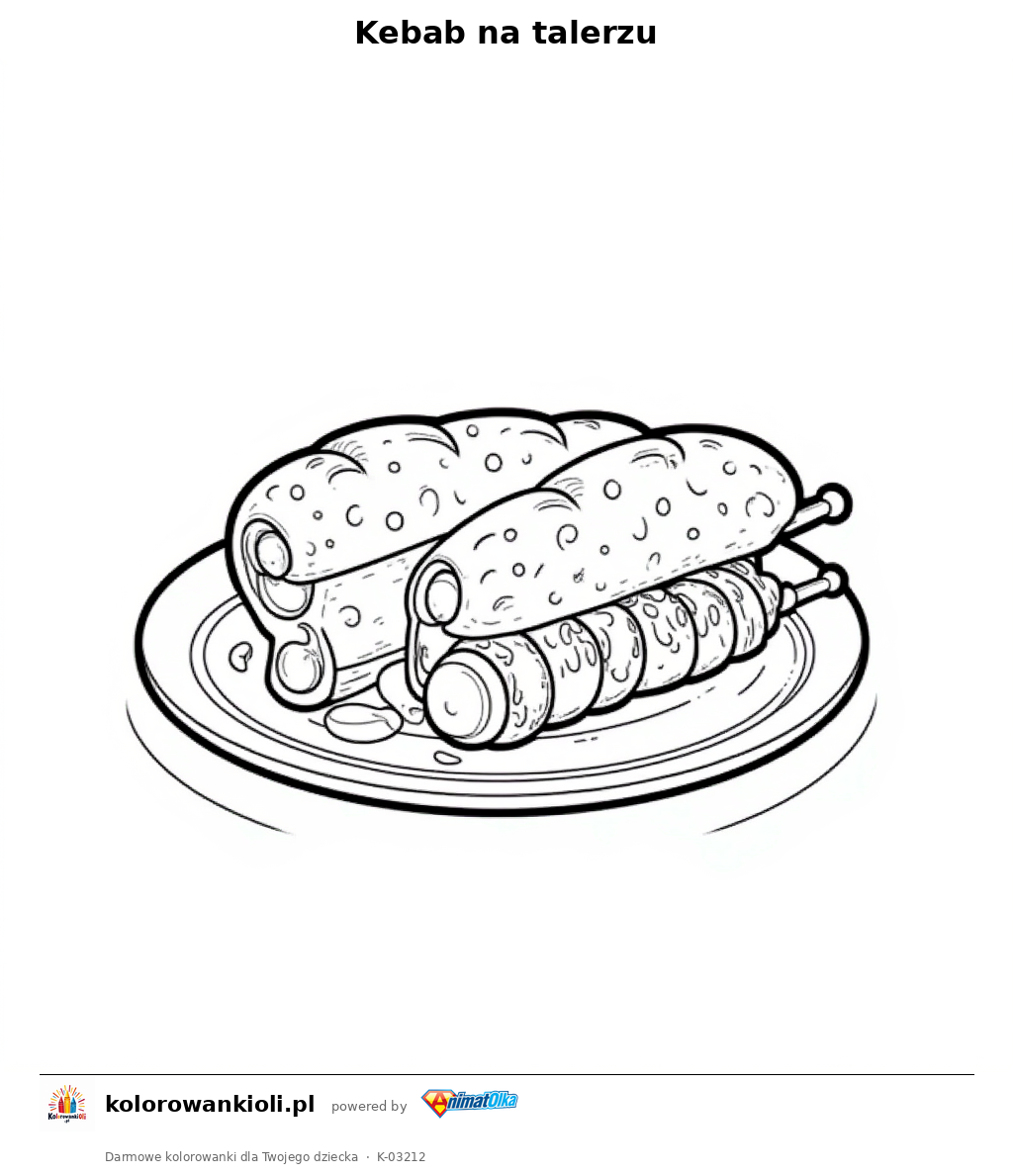 Kolorowanka — Kebab na talerzu