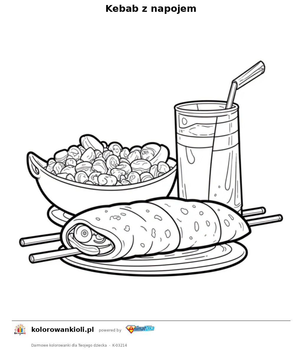 Kolorowanka — Kebab z napojem