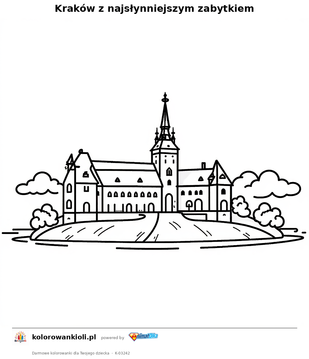 Kolorowanka — Kraków z najsłynniejszym zabytkiem