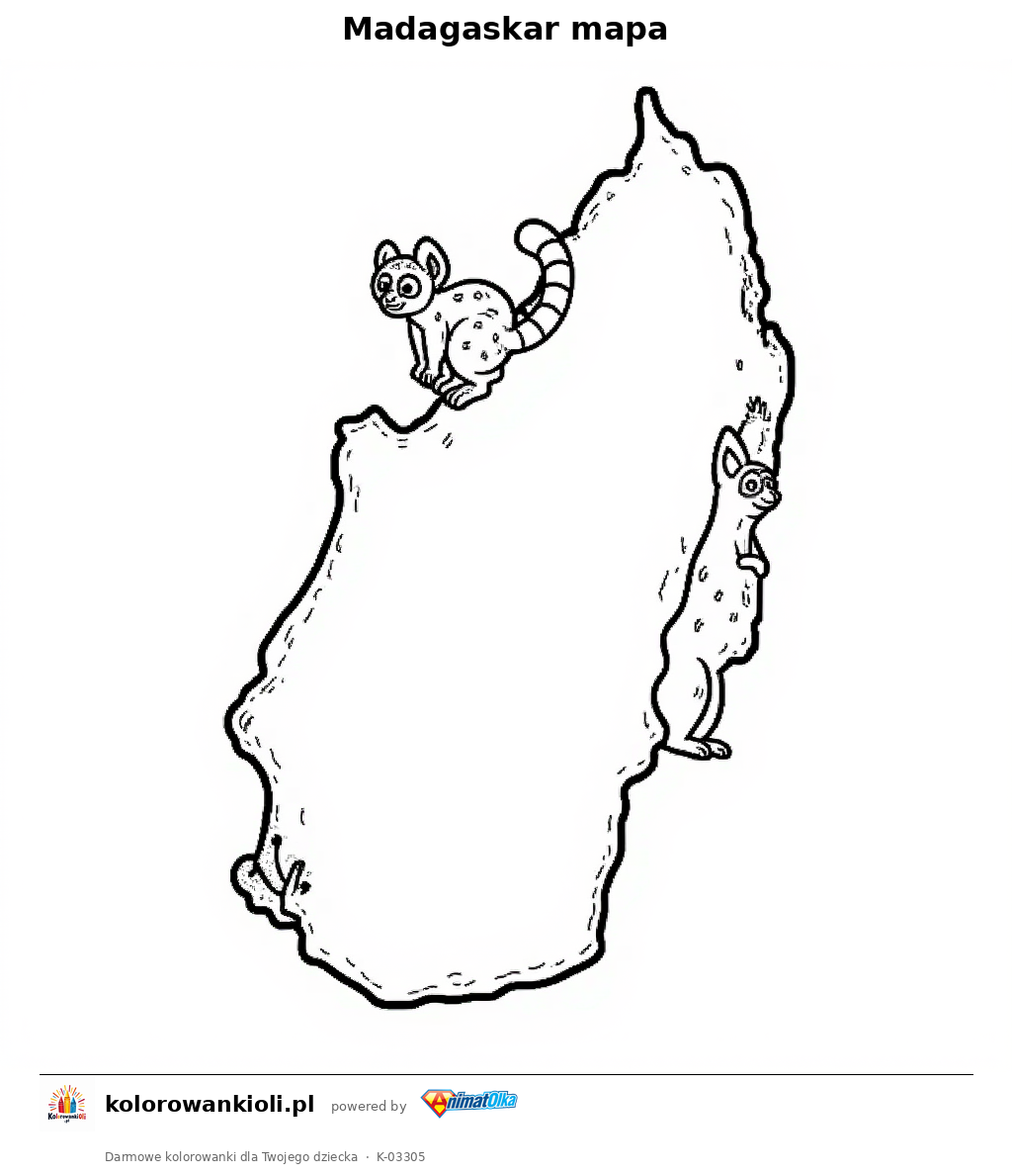 Kolorowanka — Madagaskar mapa