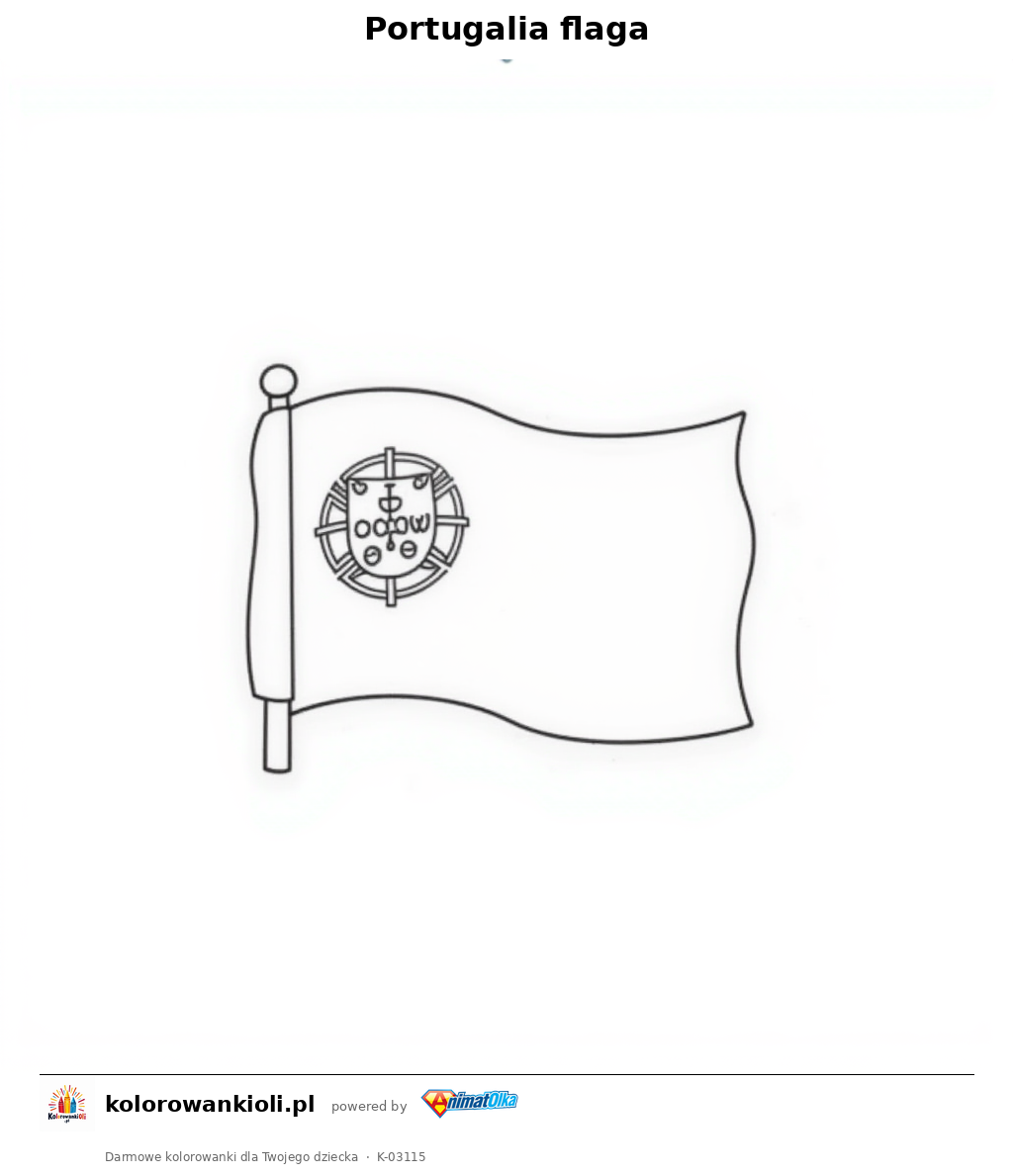 Kolorowanka — Portugalia flaga