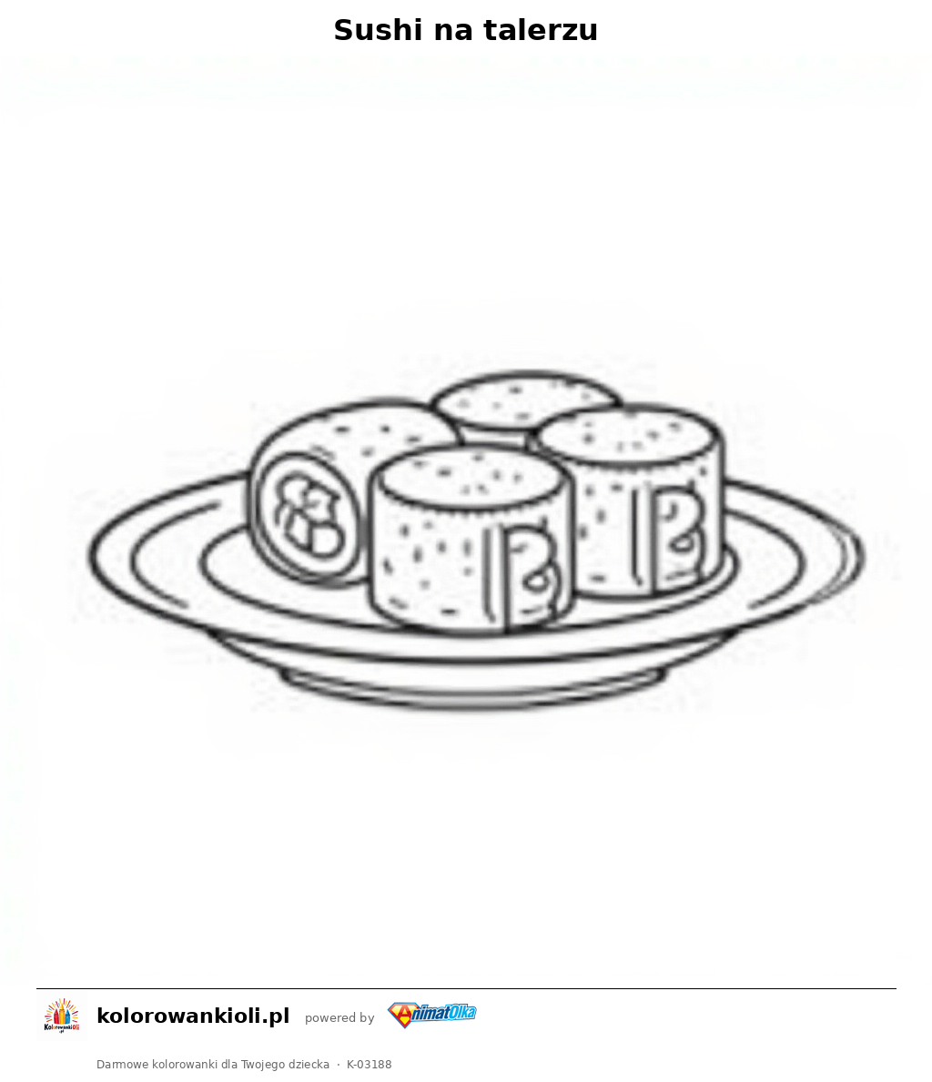 Kolorowanka — Sushi na talerzu