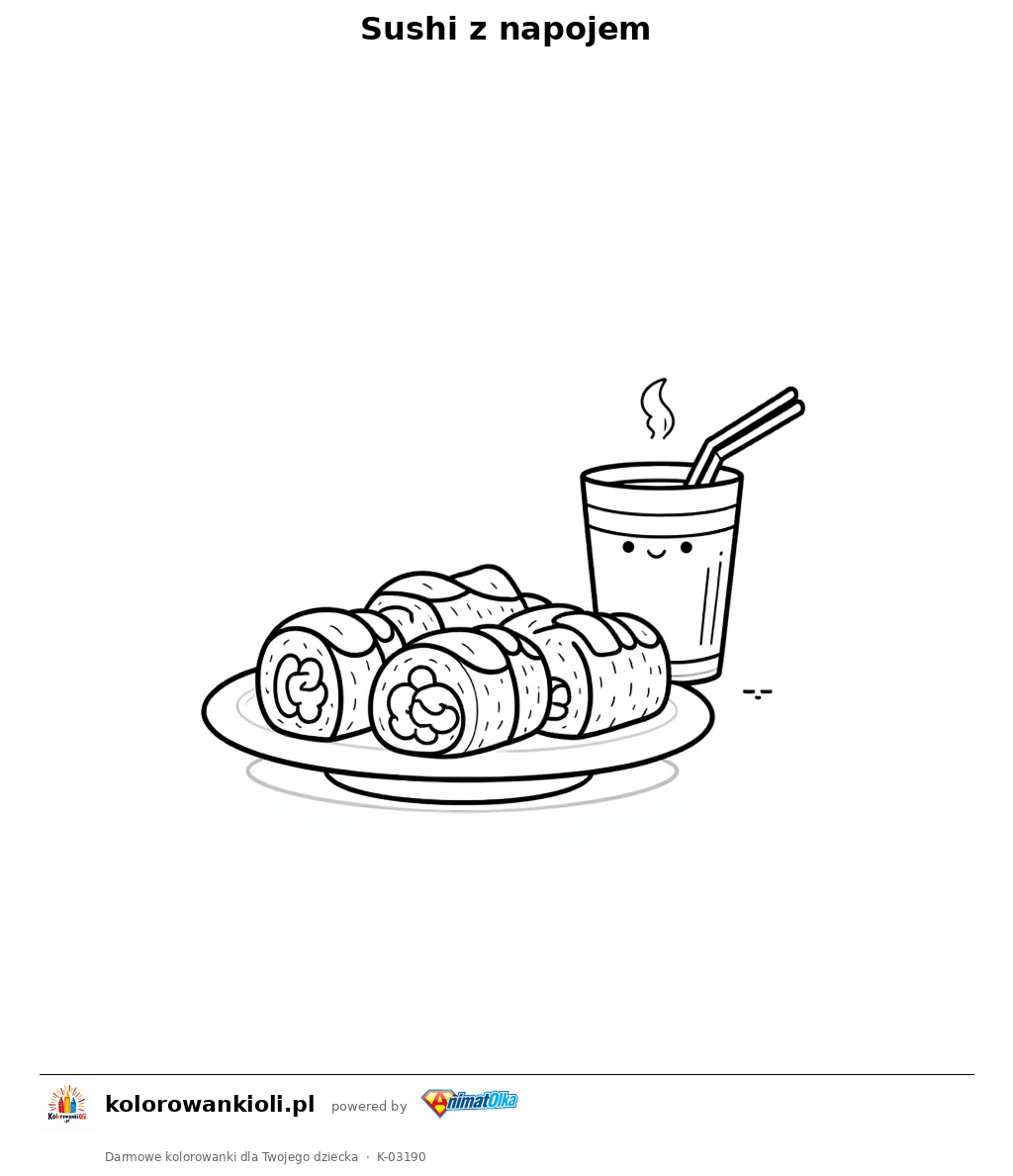 Kolorowanka — Sushi z napojem