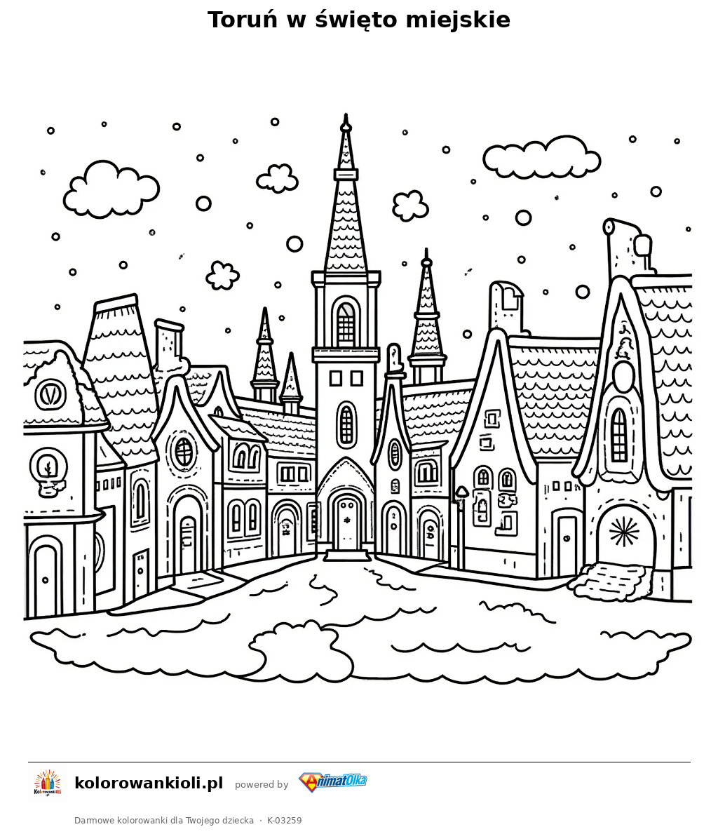 Kolorowanka — Toruń w święto miejskie