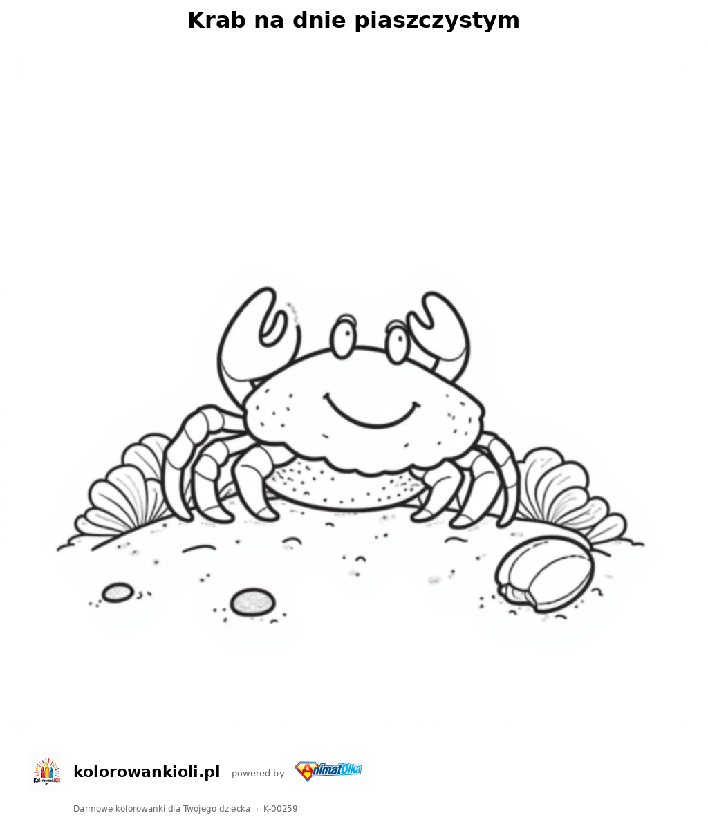 Kolorowanka — Krab na dnie piaszczystym