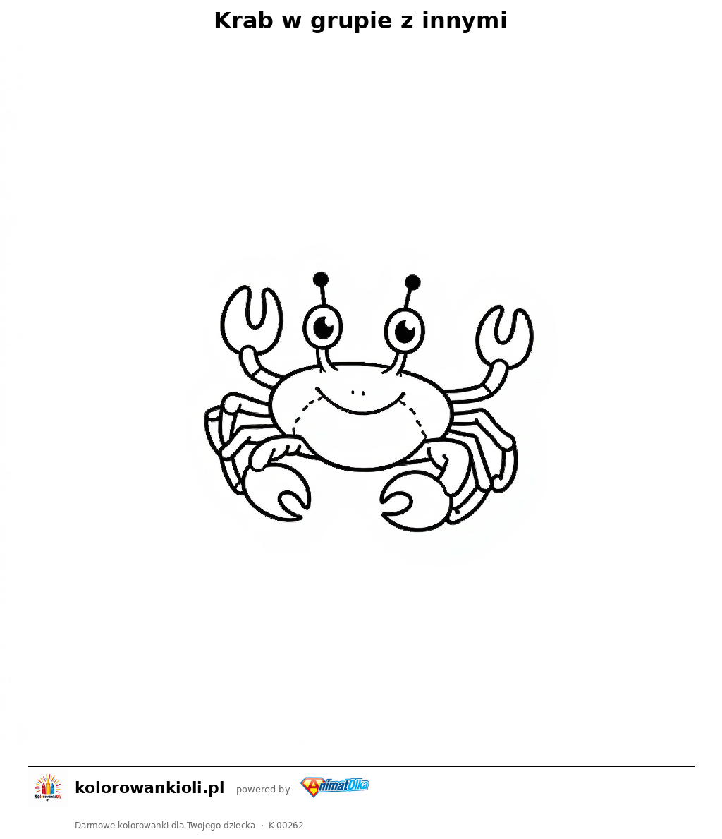 Kolorowanka — Krab w grupie z innymi