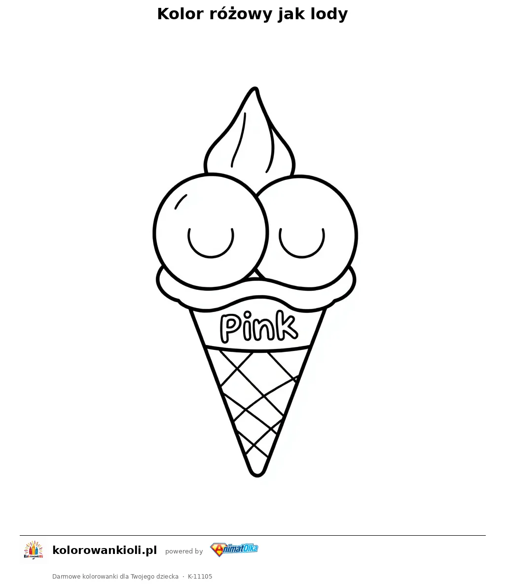 Kolor różowy jak lody — kolorowanka do wydruku dla dzieci