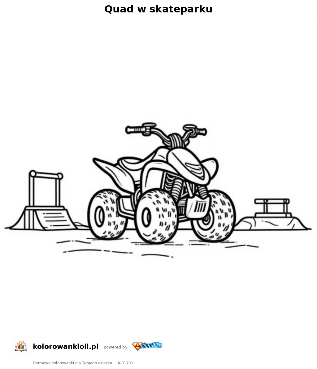 Quad w skateparku — kolorowanka do wydruku dla dzieci