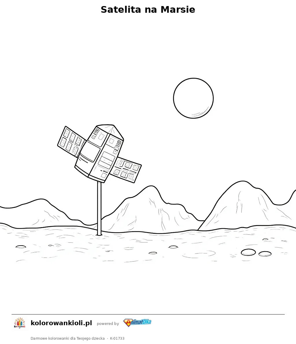 Satelita na Marsie — kolorowanka do wydruku dla dzieci