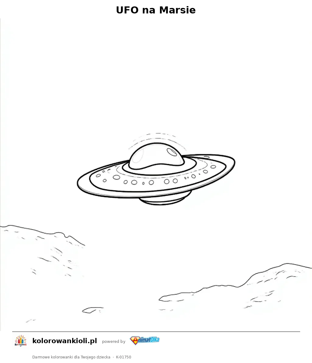 UFO na Marsie — kolorowanka do wydruku dla dzieci
