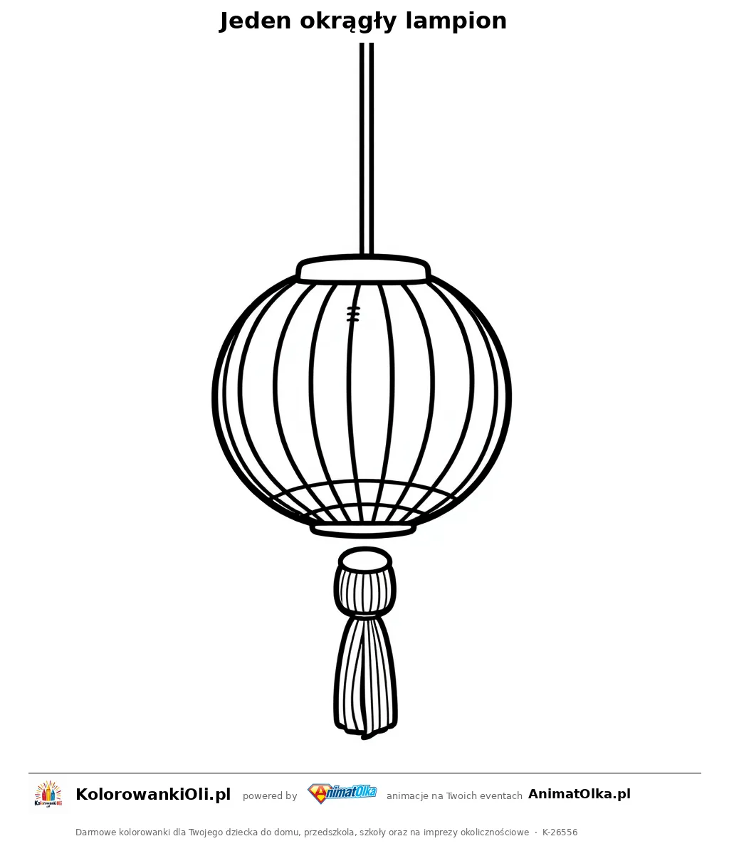 Jeden okrągły lampion — kolorowanka na Sylwestra i Nowy Rok do wydruku