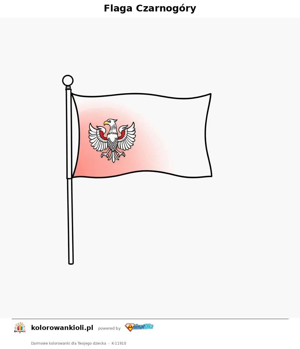 Flaga Czarnogory — kolorowanka do wydruku dla dzieci