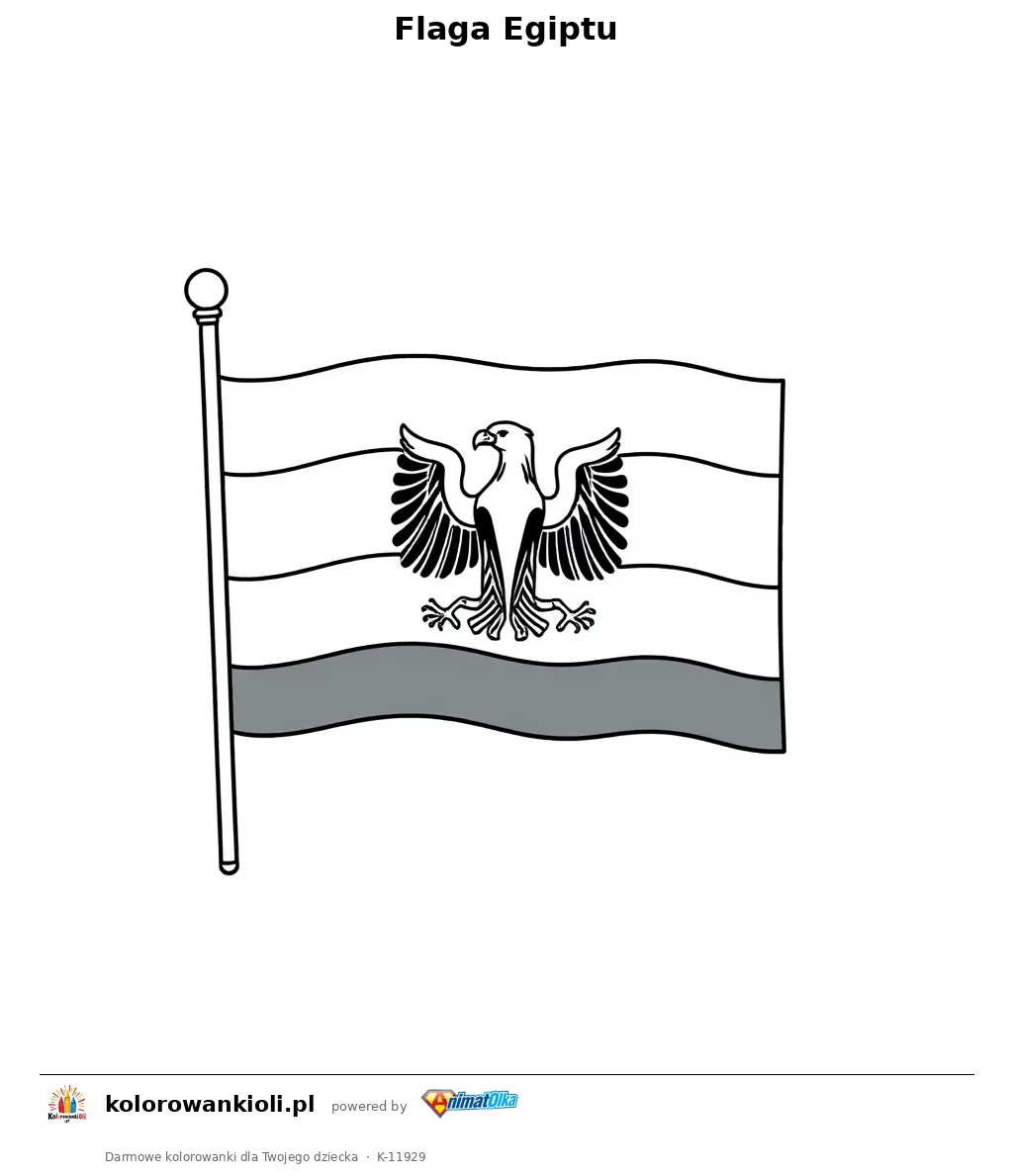 Flaga Egiptu — kolorowanka do wydruku dla dzieci