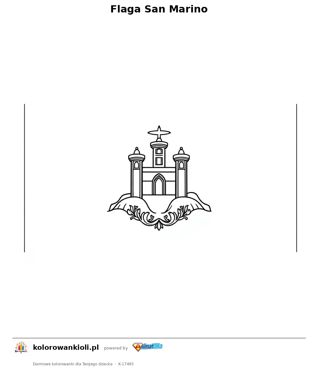 Flaga San Marino — kolorowanka do wydruku dla dzieci