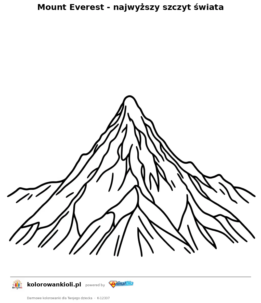 Mount Everest - najwyzszy szczyt swiata — kolorowanka do wydruku dla dzieci