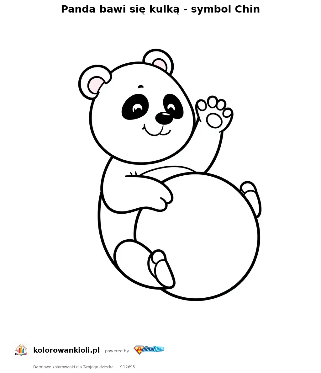 Panda bawi sie kulka - symbol Chin — kolorowanka do wydruku dla dzieci