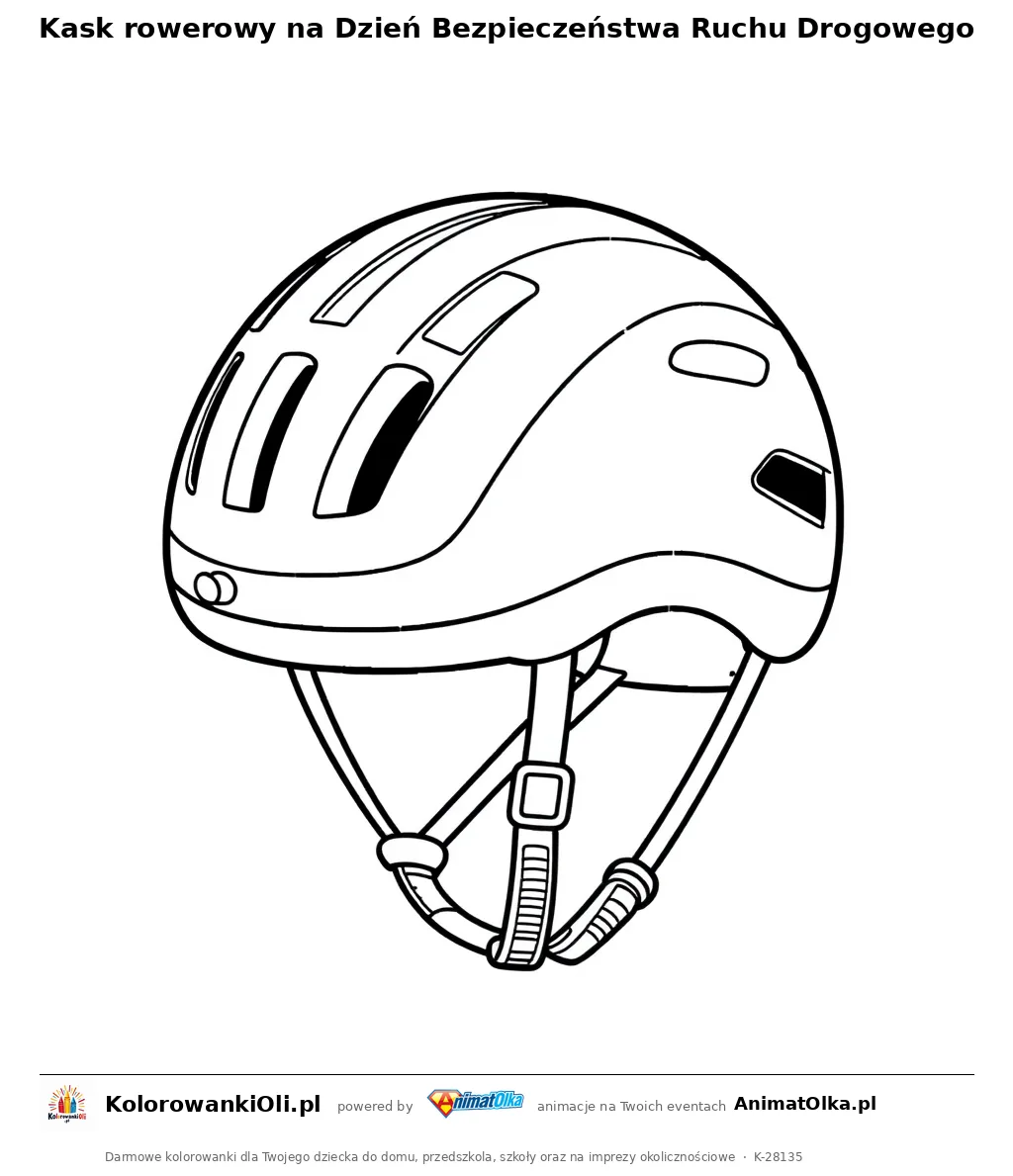 Kask rowerowy na Dzień Bezpieczeństwa Ruchu Drogowego — kolorowanka na Dzień Bezpieczeństwa Ruchu Drogowego do wydruku
