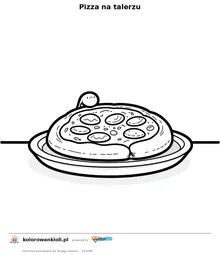 Pizza na talerzu — kolorowanka do wydruku dla dzieci