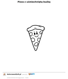 Pizza z uśmiechniętą buźką — kolorowanka do wydruku dla dzieci