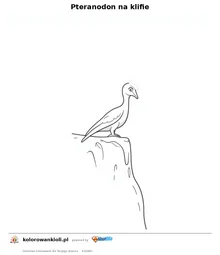 Pteranodon na klifie — kolorowanka do wydruku dla dzieci