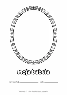 Portret babci — do druku i kolorowania na Dzień Babci i Dziadka, A4