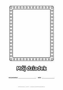 Portret dziadka — do druku i kolorowania na Dzień Babci i Dziadka, A4