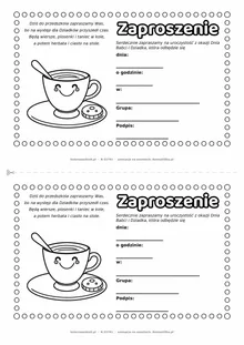 Zaproszenie na uroczystość w przedszkolu z okazji Dnia Babci i Dziadka — do druku, kolorowania i wypełnienia