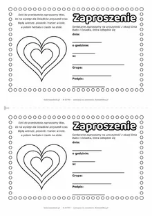 Zaproszenie na uroczystość w przedszkolu z okazji Dnia Babci i Dziadka — do druku, kolorowania i wypełnienia