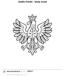 Godło Polski - biały orzeł — kolorowanka do wydruku dla dzieci