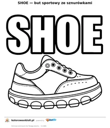 SHOE — but sportowy ze sznurówkami — kolorowanka do wydruku dla dzieci