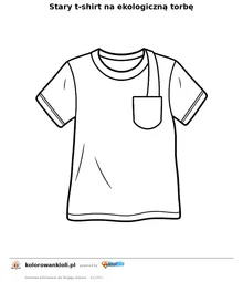 Stary t-shirt na ekologiczną torbę — kolorowanka do wydruku dla dzieci