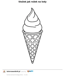 Stozek jak rozek na lody — kolorowanka do wydruku dla dzieci