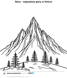 Tatry - najwyższe góry w Polsce — kolorowanka do wydruku dla dzieci