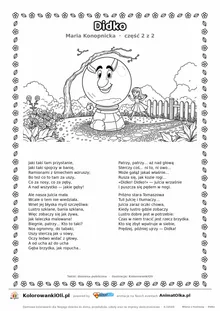 Didko (Maria Konopnicka) — tekst wiersza i ilustracja do kolorowania (część 2 z 2), karta A4 do druku