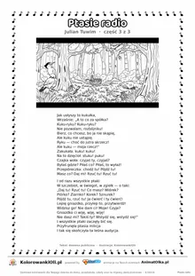 Ptasie radio (Julian Tuwim) — tekst wiersza i ilustracja do kolorowania (część 3 z 3), karta A4 do druku