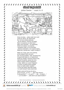 Słoń Trąbalski (Julian Tuwim) — tekst wiersza i ilustracja do kolorowania (część 2 z 2), karta A4 do druku