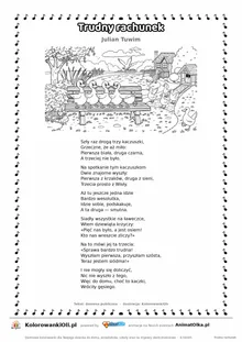 Trudny rachunek (Julian Tuwim) — tekst wiersza i ilustracja do kolorowania, karta A4 do druku