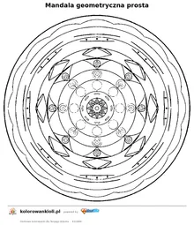 Mandala geometryczna prosta — kolorowanka do wydruku dla dzieci