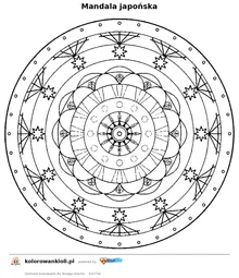 Mandala japońska — kolorowanka do wydruku dla dzieci