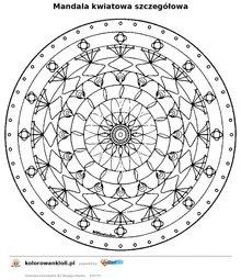 Mandala kwiatowa szczegółowa — kolorowanka do wydruku dla dzieci