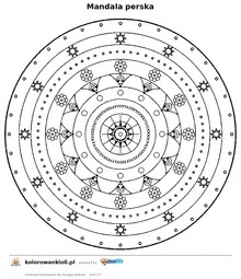 Mandala perska — kolorowanka do wydruku dla dzieci