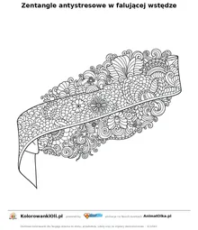 Zentangle antystresowe w falującej wstędze — do wydruku na A4