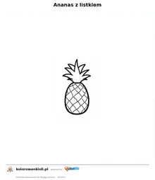 Ananas z listkiem — kolorowanka do wydruku dla dzieci