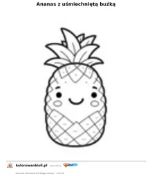Ananas z uśmiechniętą buźką — kolorowanka do wydruku dla dzieci