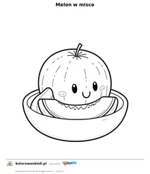 Melon w misce — kolorowanka do wydruku dla dzieci