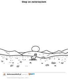 Step ze zwierzęciem — kolorowanka do wydruku dla dzieci