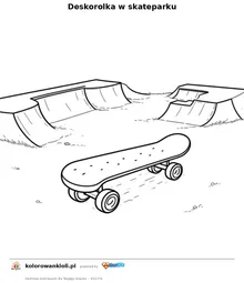 Deskorolka w skateparku — kolorowanka do wydruku dla dzieci
