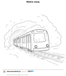 Metro nocą — kolorowanka do wydruku dla dzieci